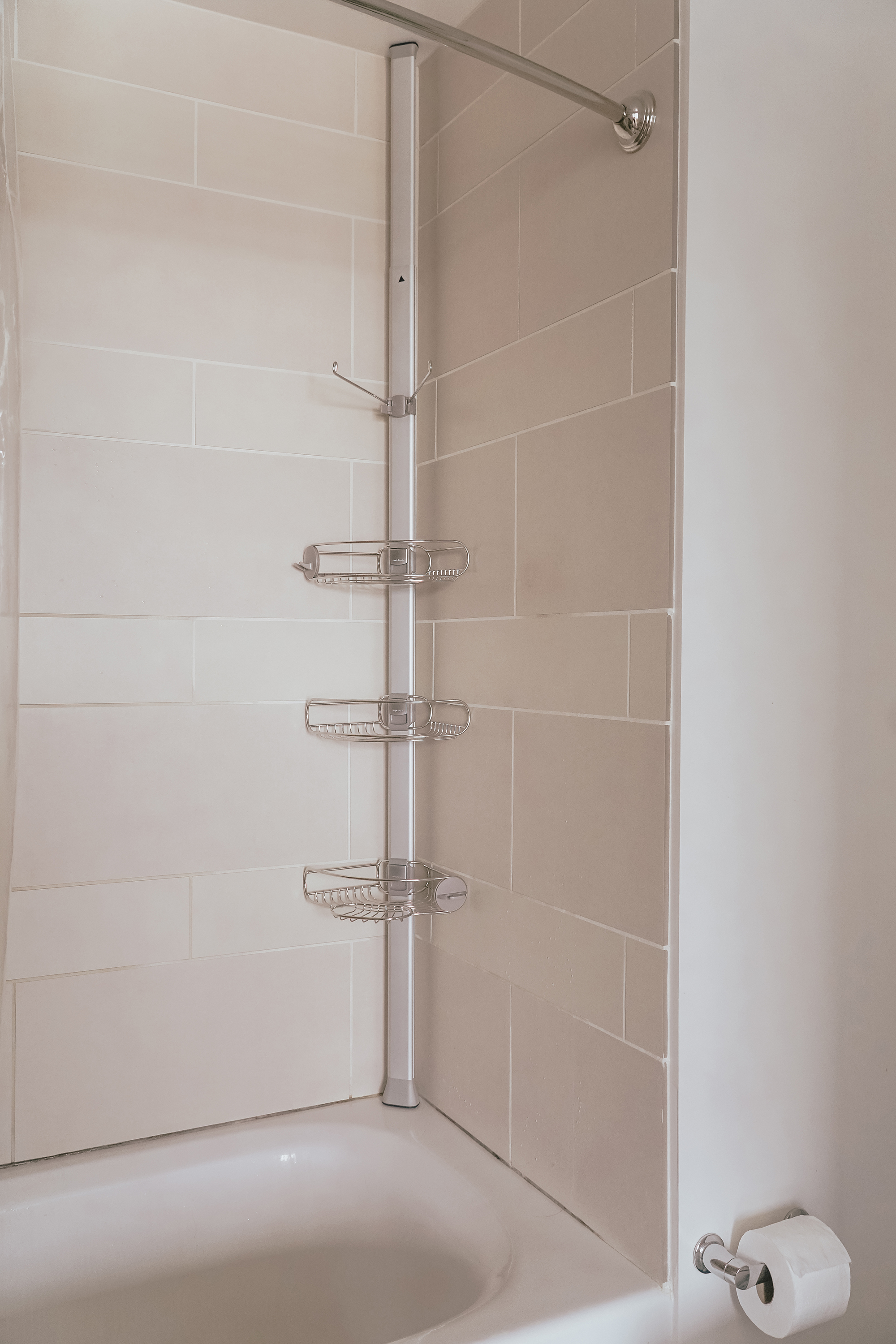 Horizontal DIY tension shower caddy  Shower organization, Bathroom  renovations, Shower storage